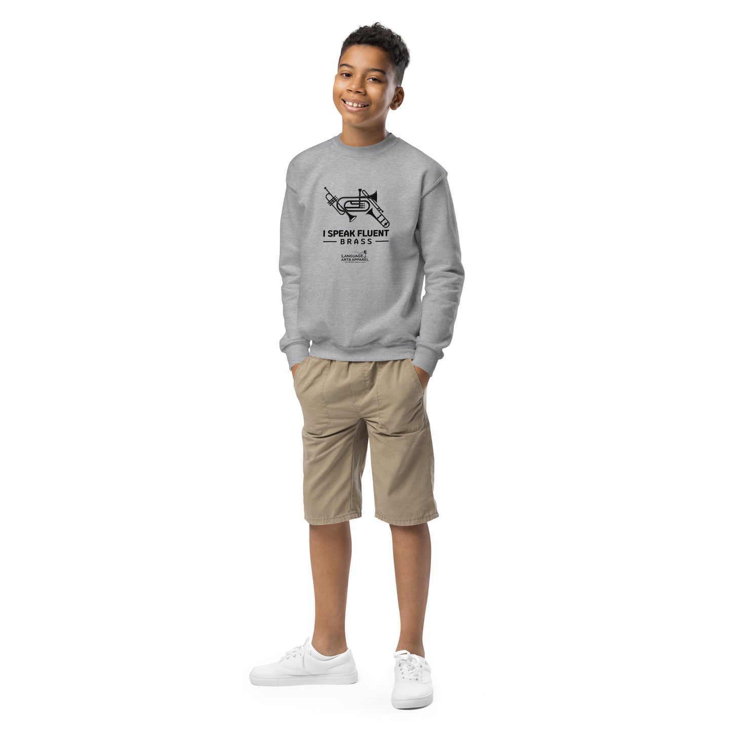 Youth Brass Sweatshirt (black lettering)