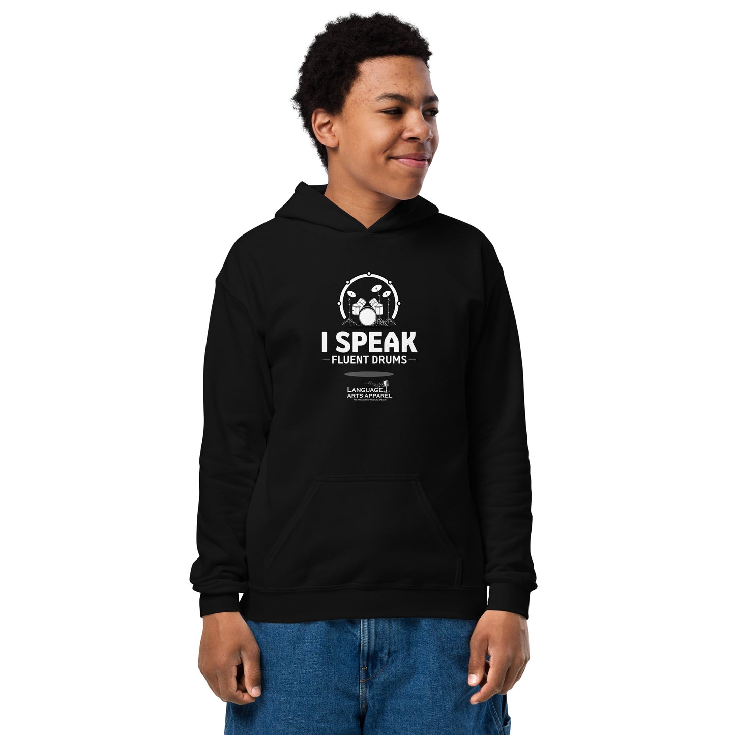 Youth Drums Hoodie (white lettering)