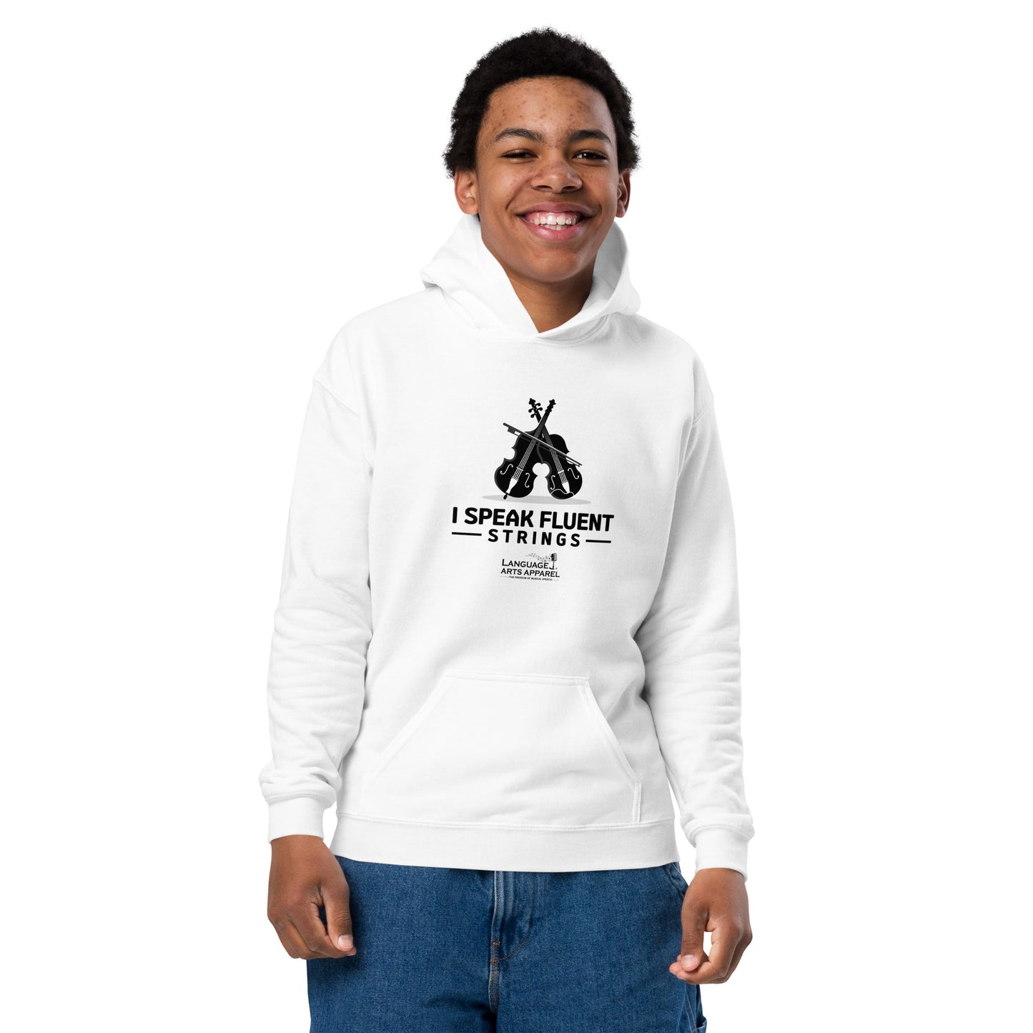 Youth Strings Hoodie (black lettering)